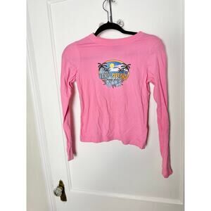 Vintage Y2K 00s MUDD Surfer Long Sleeve Graphic T-shirt Small Flower 90s Hawaii